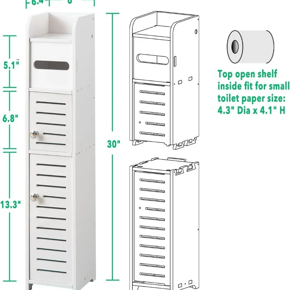 Small Bathroom Storage Cabinet for Small Spaces, Over The Toilet Storage Cabinet